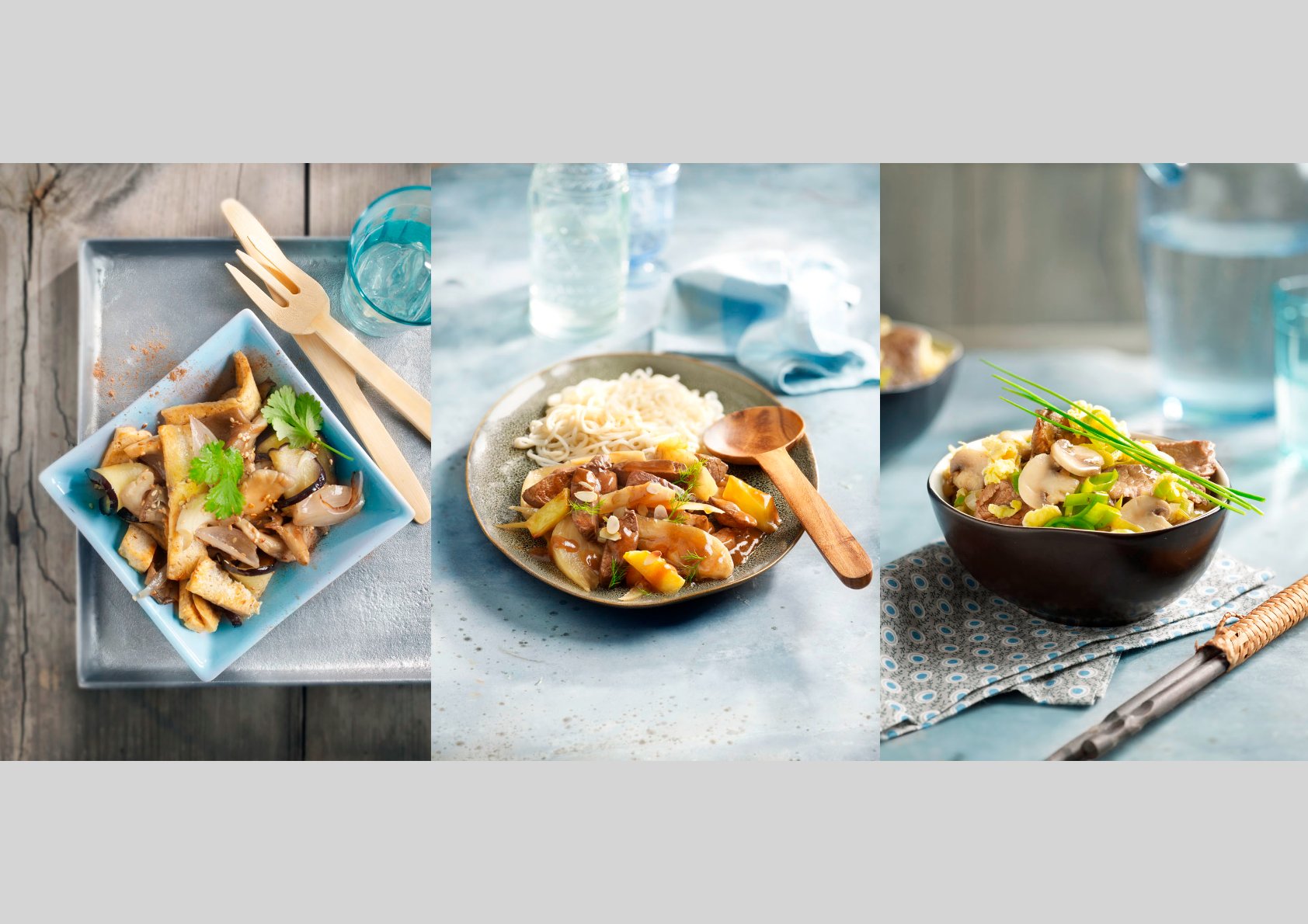 Foto de salteados y comida asiatica