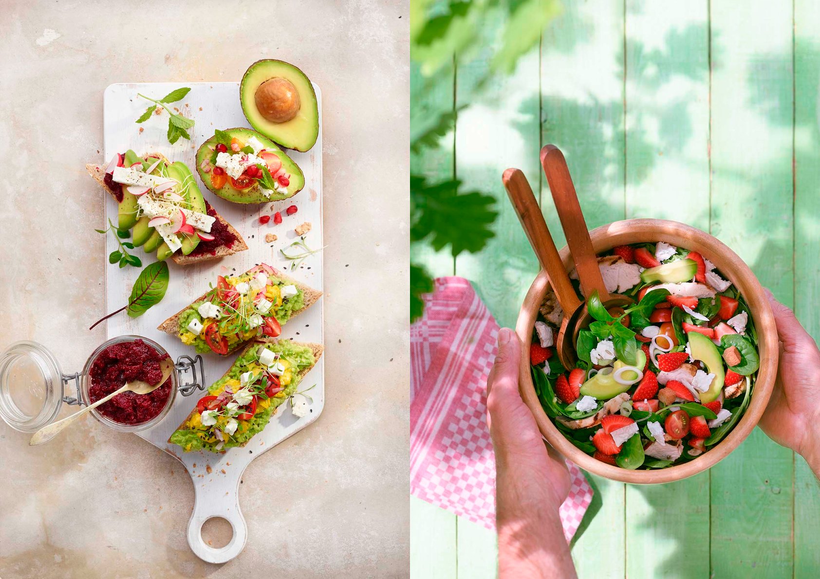 fotos de ensaladas con palta y tomate