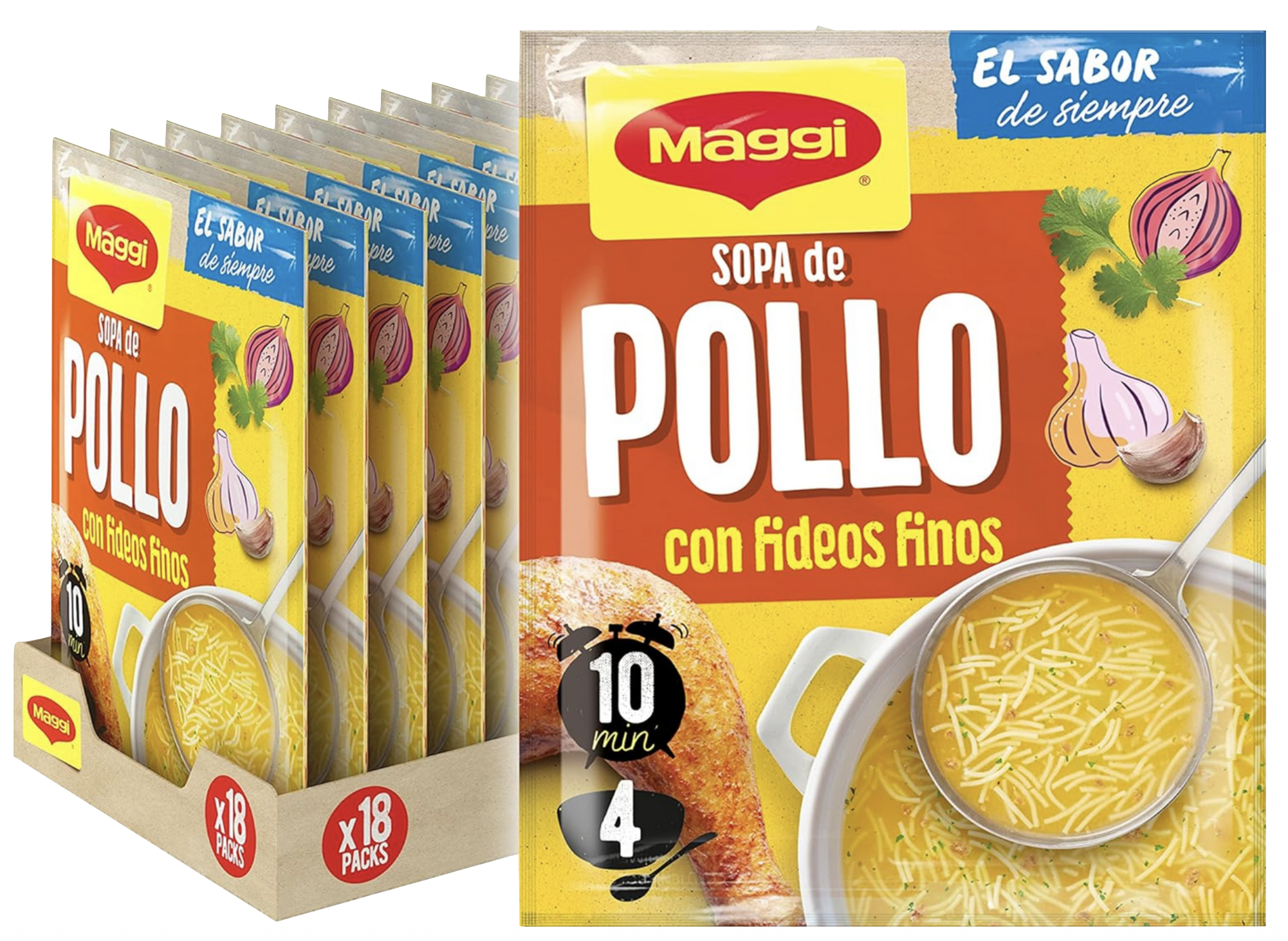 Foto de sopa de pollo con fideos finos Maggi