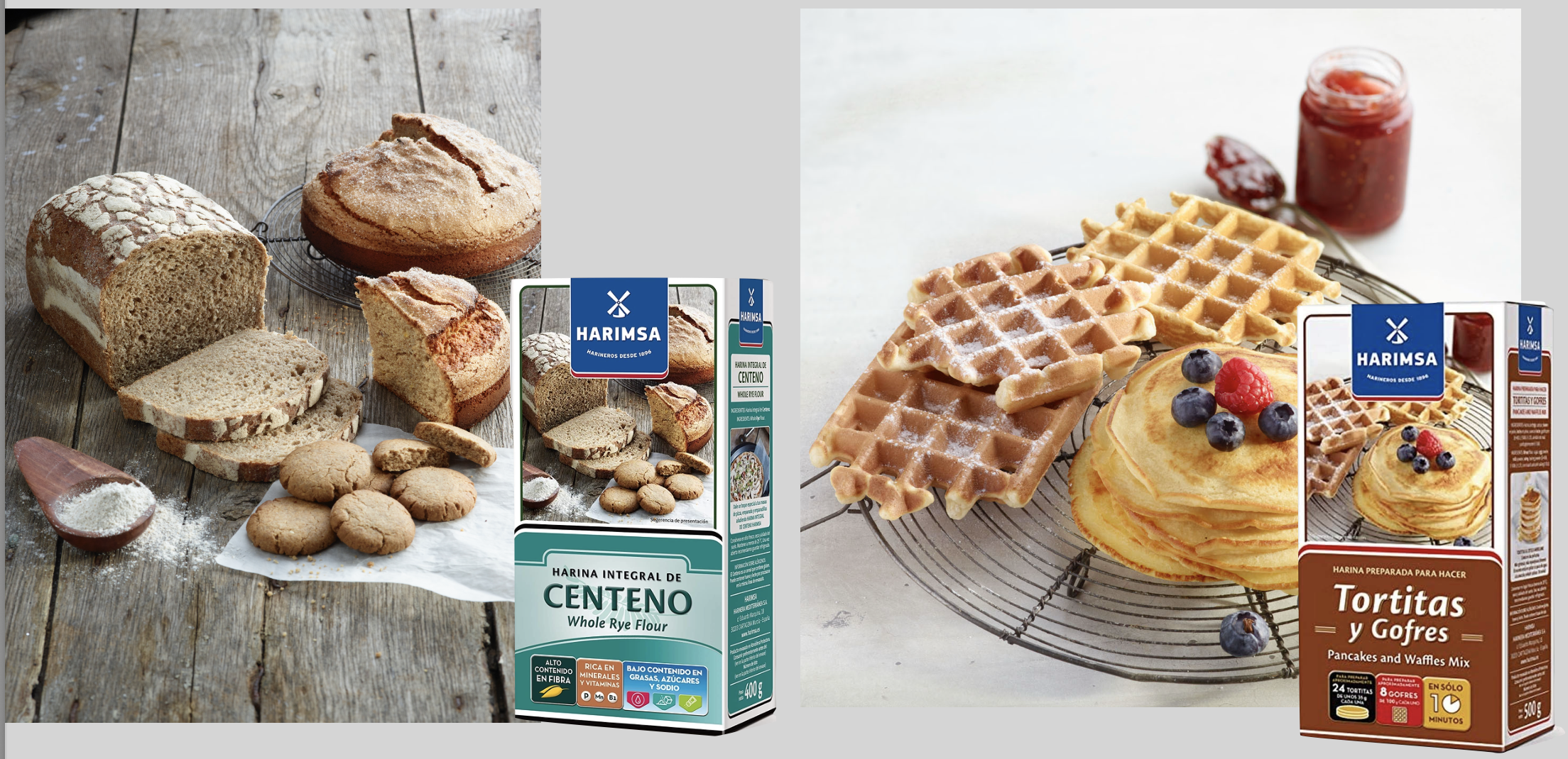 Foto de harinas de centeno y para tortitas y gofres