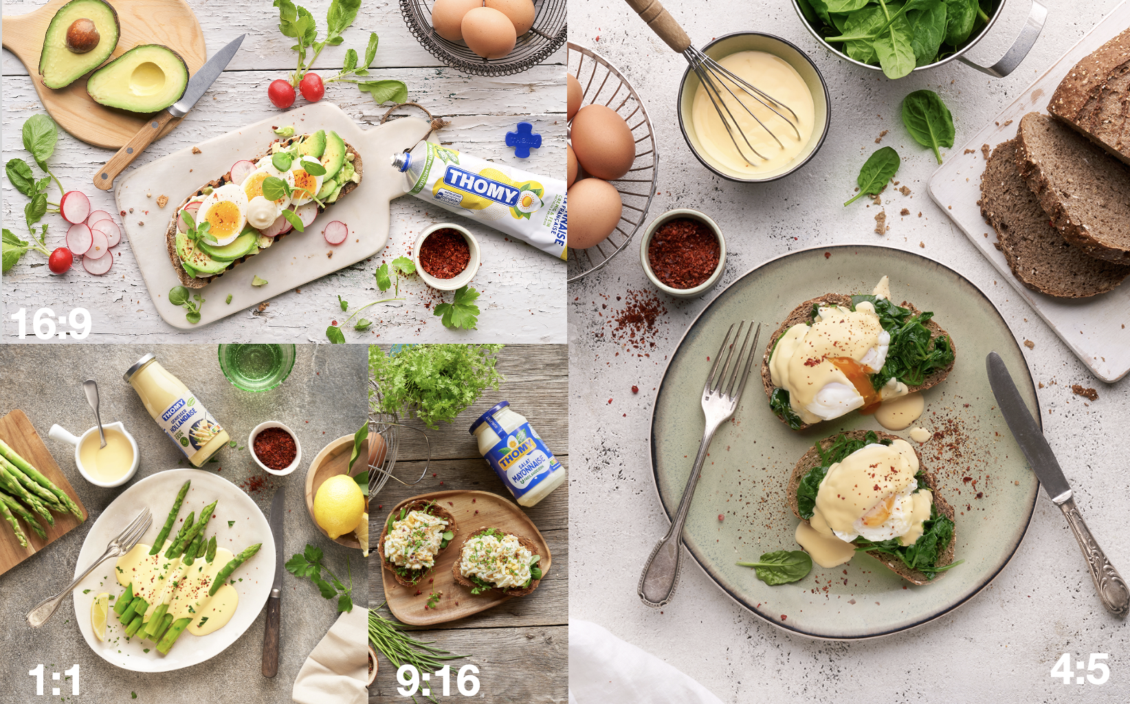 Foto de tostones y preparación con espárragos