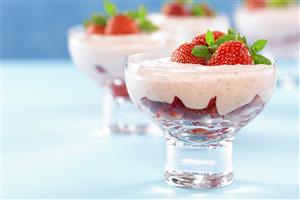 Mousse de fresones. Receta disponible.