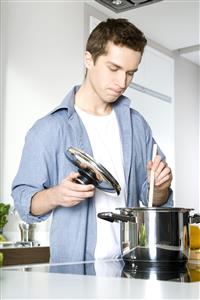 man cooking