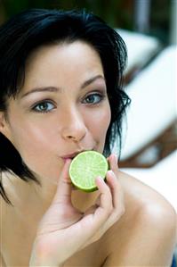 Woman with lime