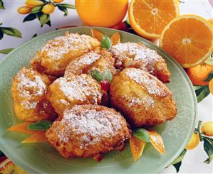 Buñuelos de arroz a la naranja. Receta disponible.   