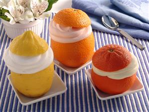 Limon, naranja y mandarina helados. Receta disponible.                               