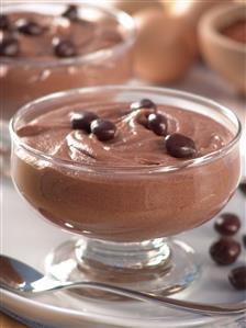 Mousse de chocolate y cafe. Receta disponible.
