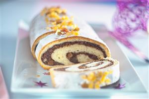 Cocina de Navidad. Brazo de gitano. Poppy seed roll for Christmas (Poland).  Receta disponible. Paso a paso disponible.