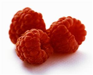 Three Fresh Raspberries