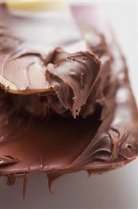 Mixing spoon with melted chocolate