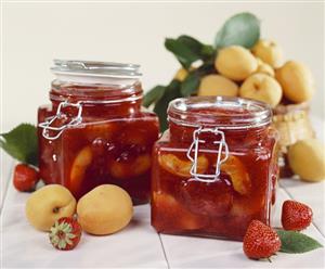 Apricot and strawberry preserve