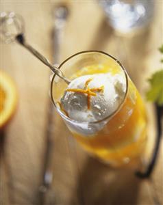 Ice cream with orange mousse