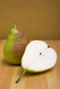 Half a pear and a whole pear