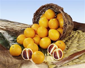 Blood oranges in a basket