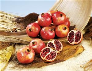 Still life with pomegranates