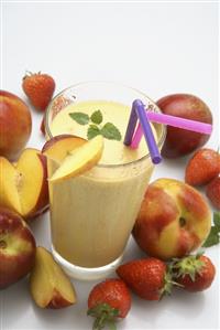 Nectarine and strawberry shake