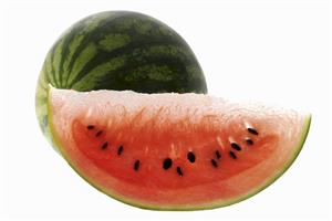 Whole watermelon and slice