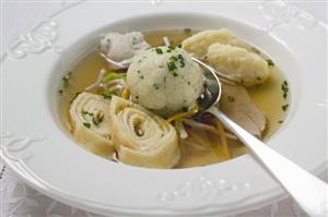 Beef soup with various additions