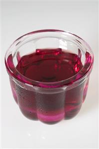 Cherry jelly in small jelly mould