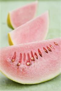 Three wedges of watermelon