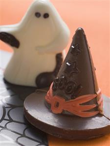 Sweets (witch's hat, chocolate ghost) for Halloween