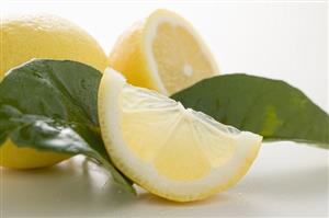 Lemons with leaves