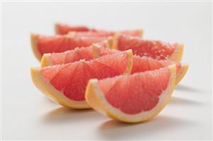 Wedges of pink grapefruit