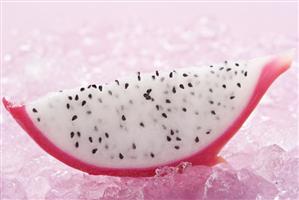 Wedge of pitahaya on crushed ice