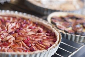 Three different fruit tarts