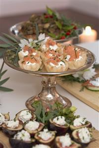 Salmon tarts and stuffed figs for Christmas