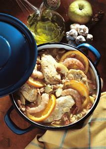 Chicken Pan with Shrimp & Oranges