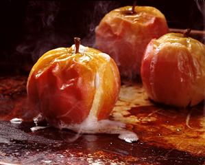 Freshly Baked Apples on Baking Sheet