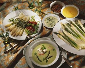 Three asparagus dishes