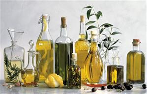 Assorted Flavored Oils in Glass Bottles