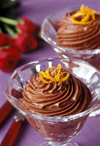 Dark chocolate and orange mousse