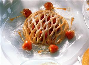 Strawberries in a puff pastry lattice