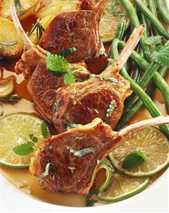 Lamb Chops with Lime Slices