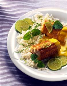 Eel with lime sauce & rice