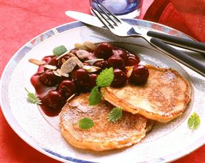 Buckwheat Pancakes with Cherry Compote