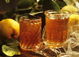 Two jars of quince and orange jelly