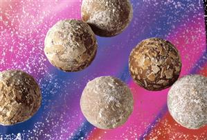 Different Types of Truffles on Colorful Background