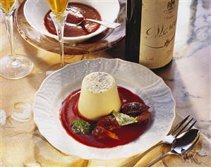 Panna cotta (turned-out cream dessert), Emilia-Romagna, Italy