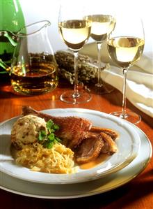 Kermis goose with quince sauerkraut & pretzel dumplings (1)