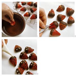 Making strawberry ladybirds