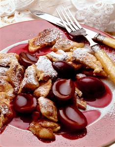 Emperor's pancake with plum compote