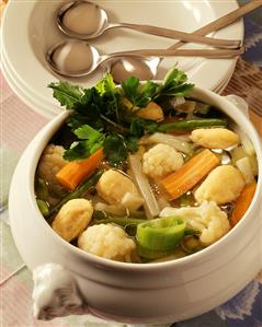 Frische Suppe (North German vegetable stew with dumplings, 1)