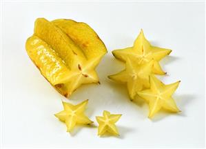 Half a carambola (starfruit) and slices