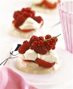 Almond Mousse with Berries and Cream