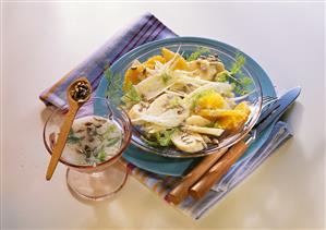 Fennel & orange salad with banana and buttermilk dressing