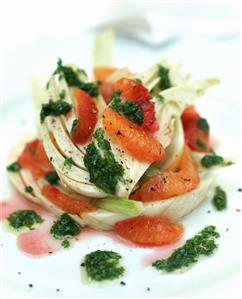 Fennel and orange salad with rocket dressing